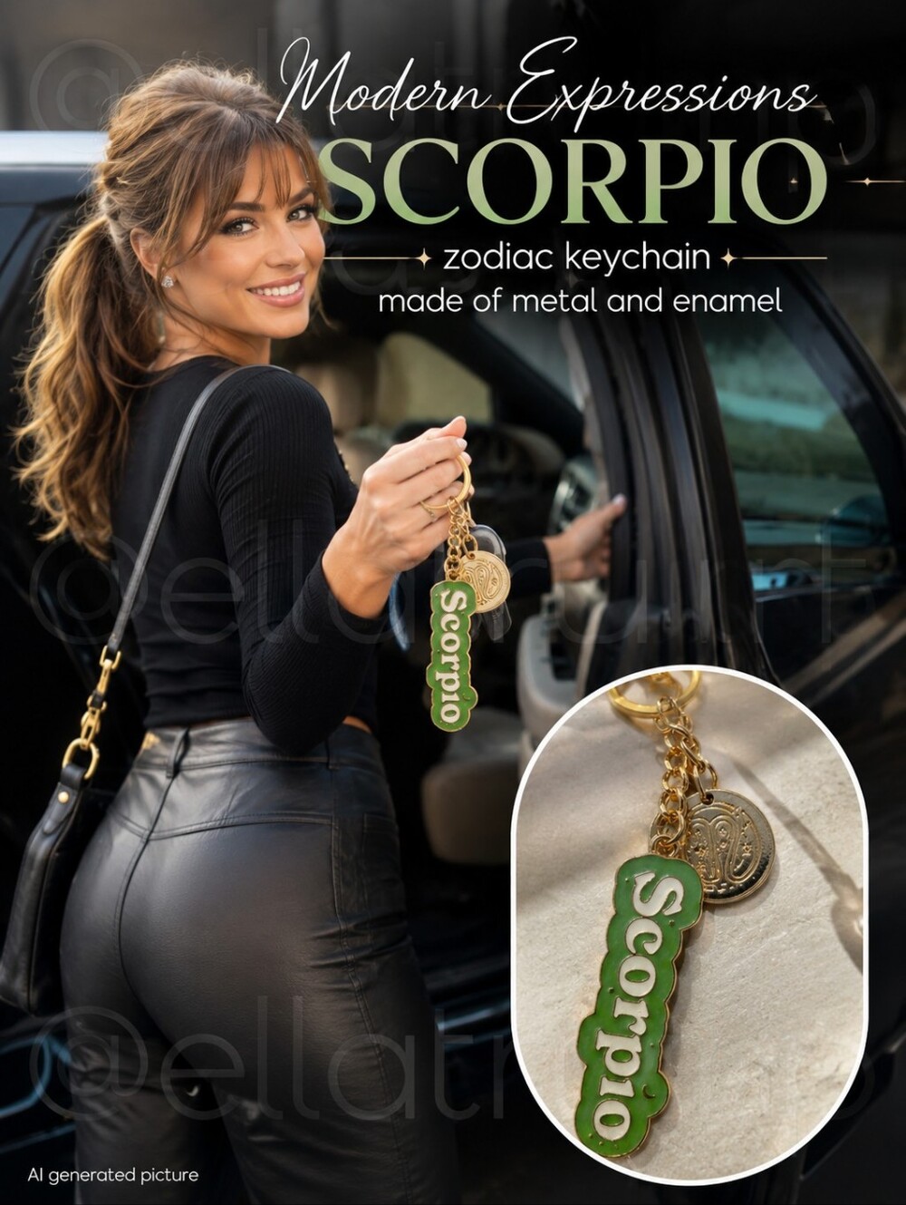Modern Expressions Scorpio zodiac keychain made of metal and enamel